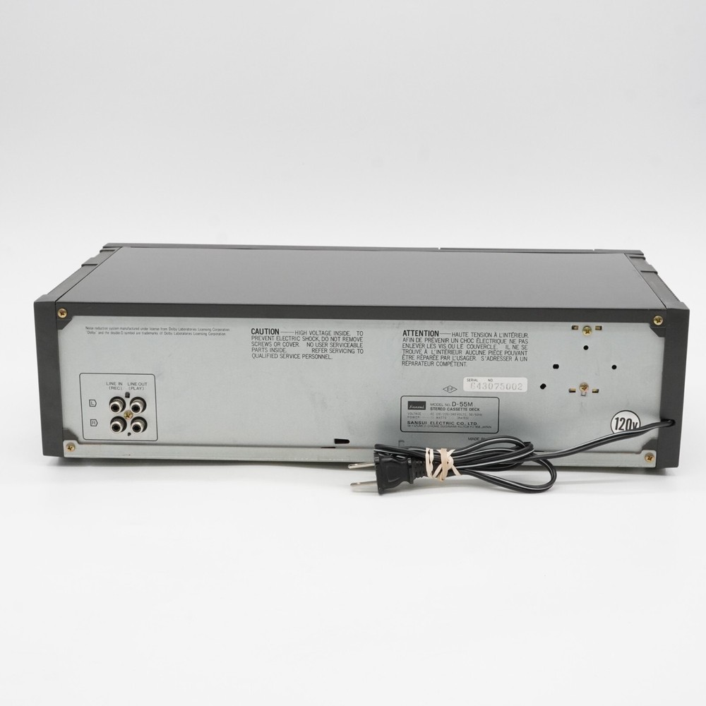 SANSUI D-55M Stereo Cassette Deck Powers Up Needs Belts