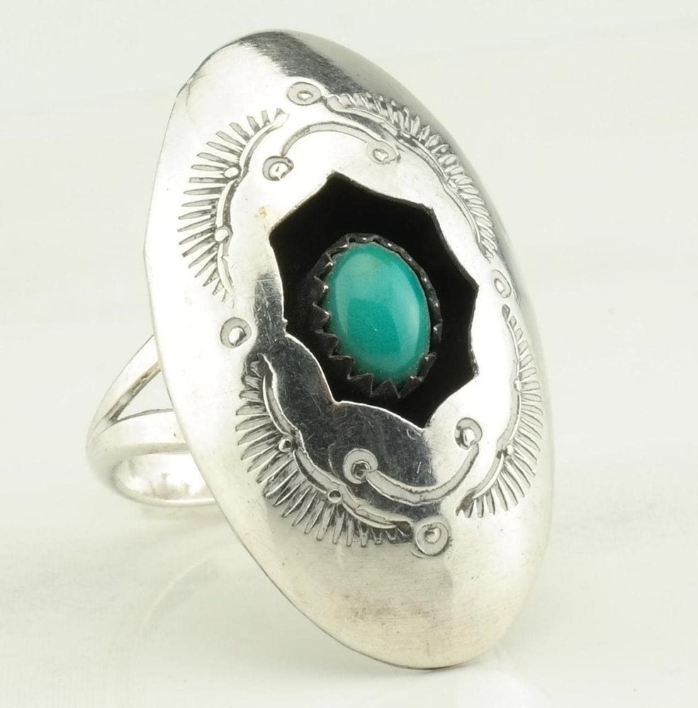 Sterling Silver Turquoise Shadowbox Ring