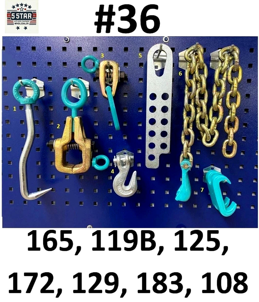 SET#36 FRAME MACHINE COLLISION REPAIR PULLING CLAMPS TOOLS 7 Piece value set