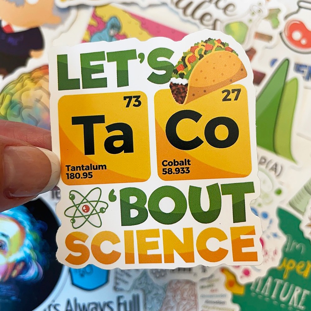 Chemistry Science Lab Stickers, Einstein, Biology, 50 pack