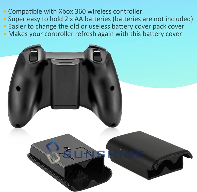 10 Battery Pack Cover Holder Back Shell Case Replacement for Xbox 360 Controller