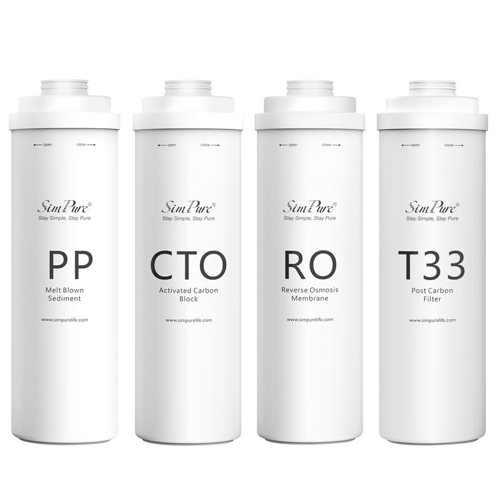 PP CTO RO T33 Water Filters Replacement For SimPure T1-400 Tankless RO System
