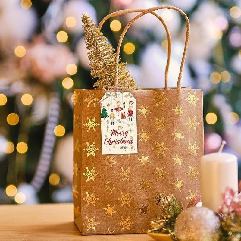 Classic Christmas Gift Tags Durable String Hang Tags Blank Space Write On New