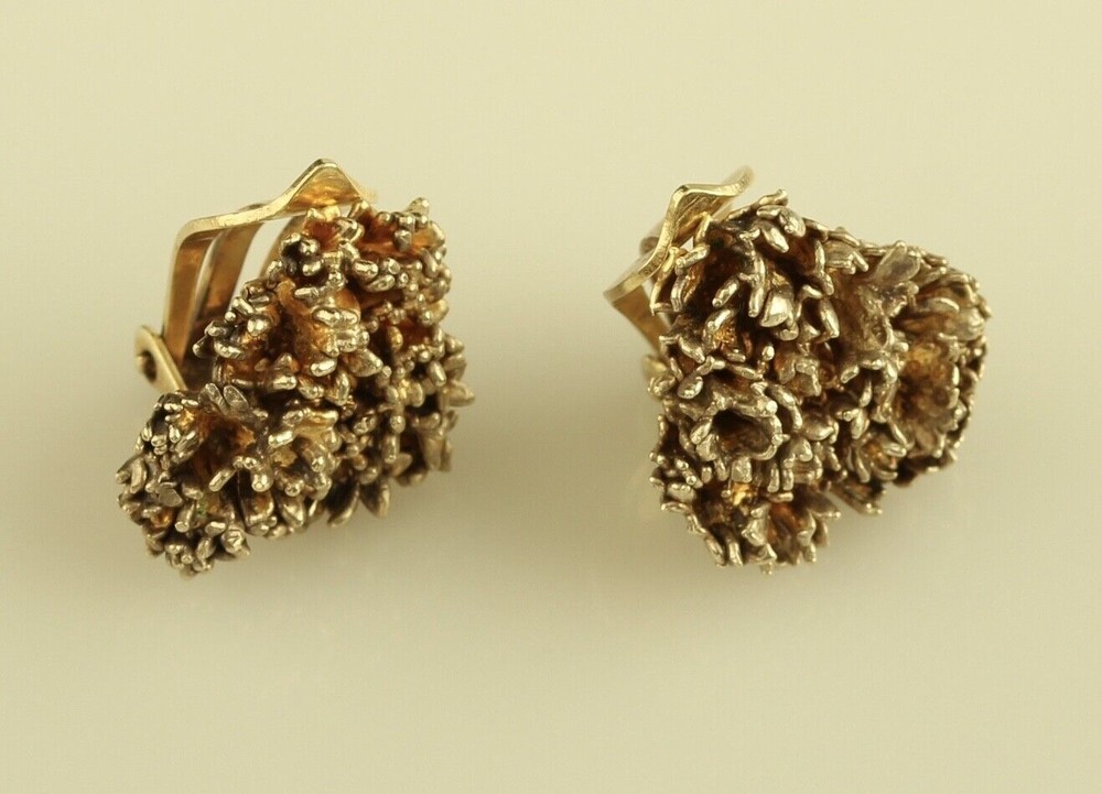 Sterling Silver Eggert Denmark Flora Danica Clip on Earrings
