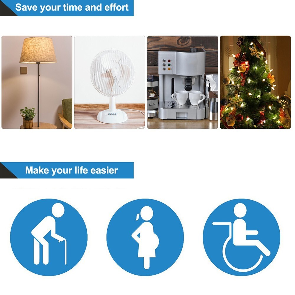 DEWENWILS Remote Control Outlet, Wireless Light Switch with 2 Side Outlets