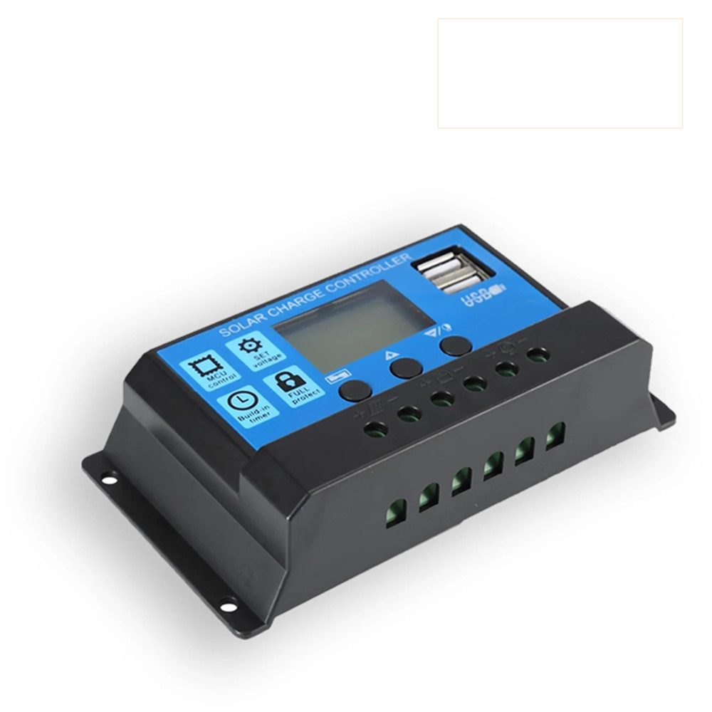 30A Solar Panel Battery Charge Controller 12V/24V LCD Regulator Auto Dual USB US
