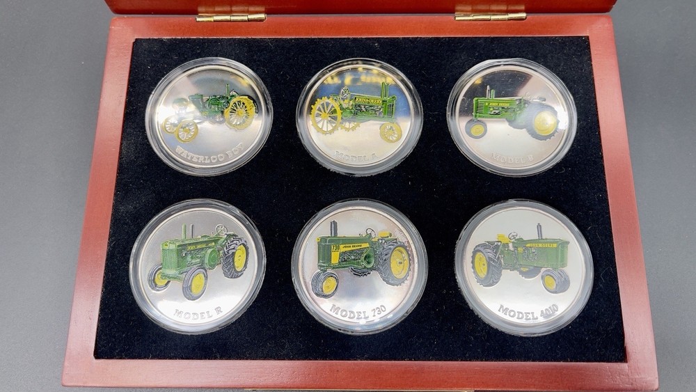 John Deere Commemorative Silver Proof Medallions 6 Piece Set
