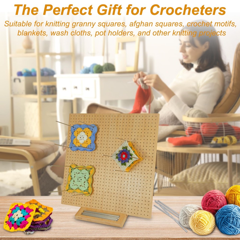 15.5" x 15.5"Foldable Crochet Blocking Board with Pins Square Blocking Boards