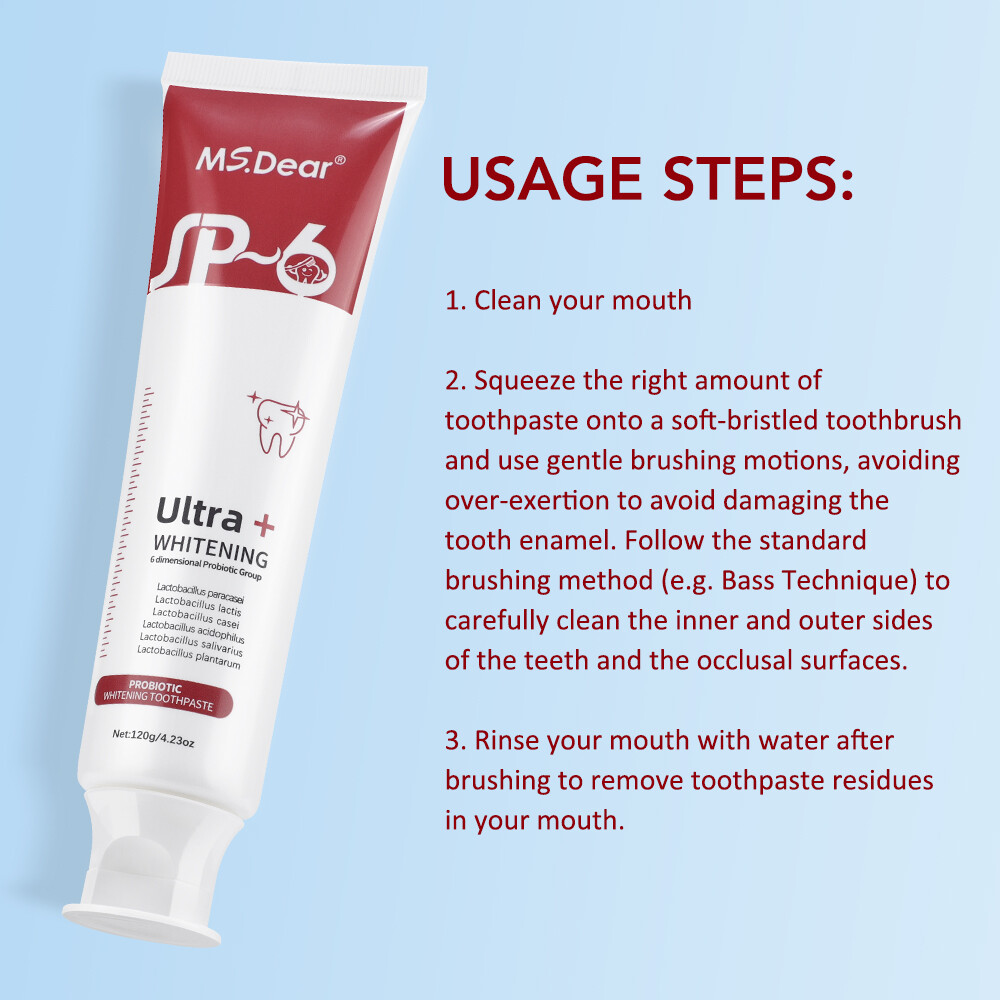 3PCS SP-6 Probiotic Toothpaste,Sp-6 Toothpaste Ultra Whitening Teeth Quick White
