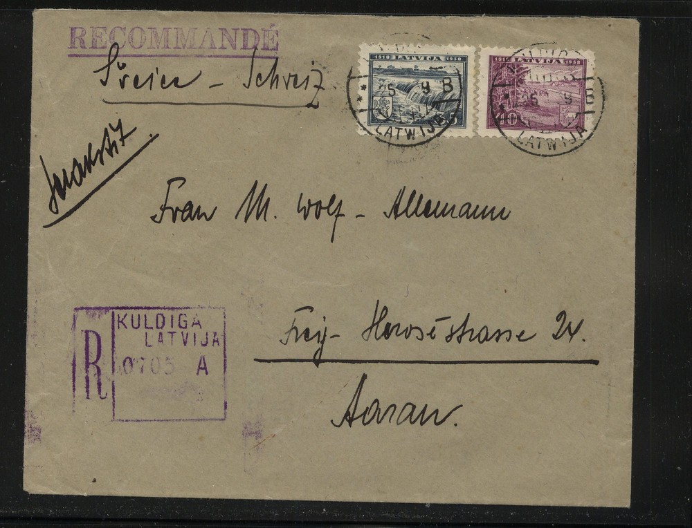 Latvia  registered  cover             KL0701