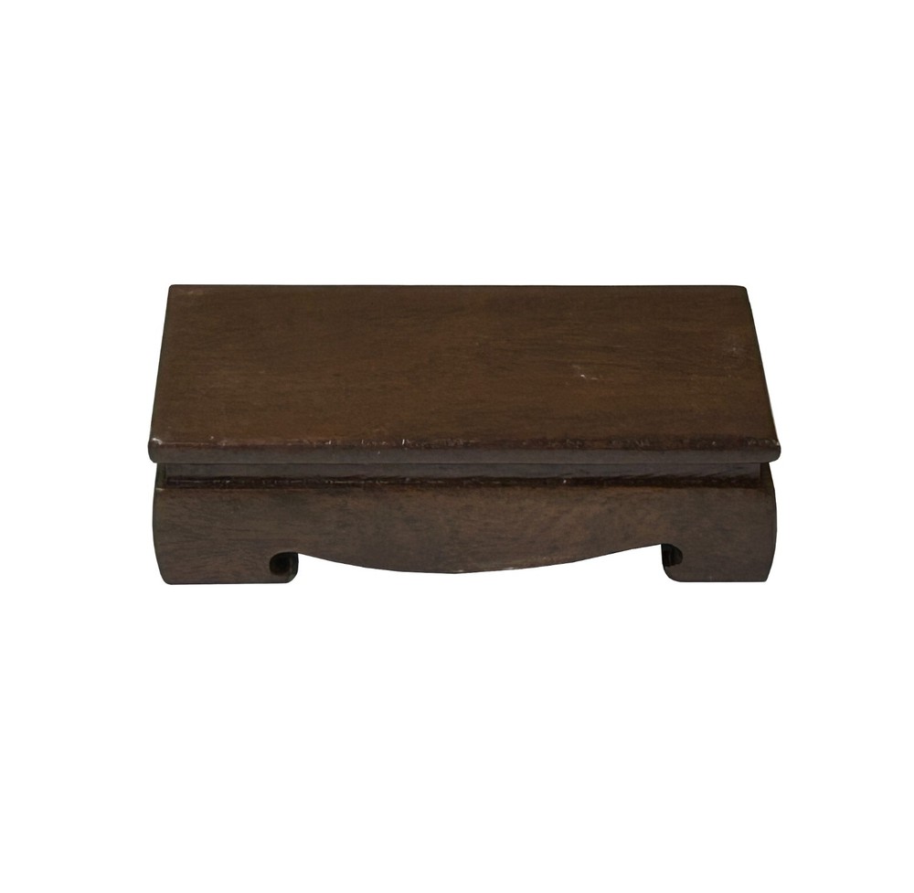 4" Simple Solid Brown Curve Apron Rectangular Display Stand Easel Riser st1052B