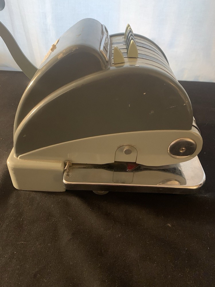 F & E "Excel" Model Check Protector by Hedman Co Chicago - Vintage Check Printer