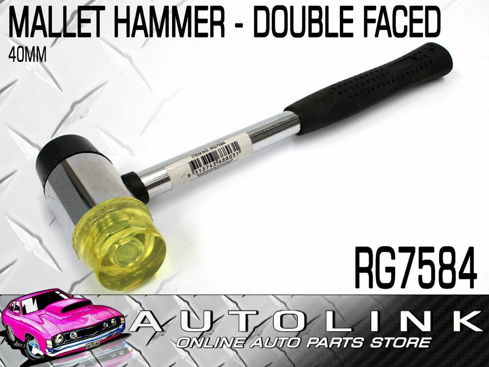 MALLET HAMMER 40mm - DOUBLE FACED RUBBER / HARDENED PLASTIC COMBO