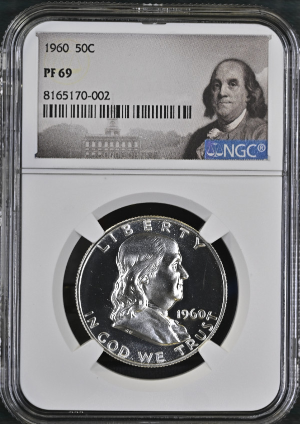1960 Proof Franklin 50¢ NGC PF 69 (Benjamin Franklin Label)