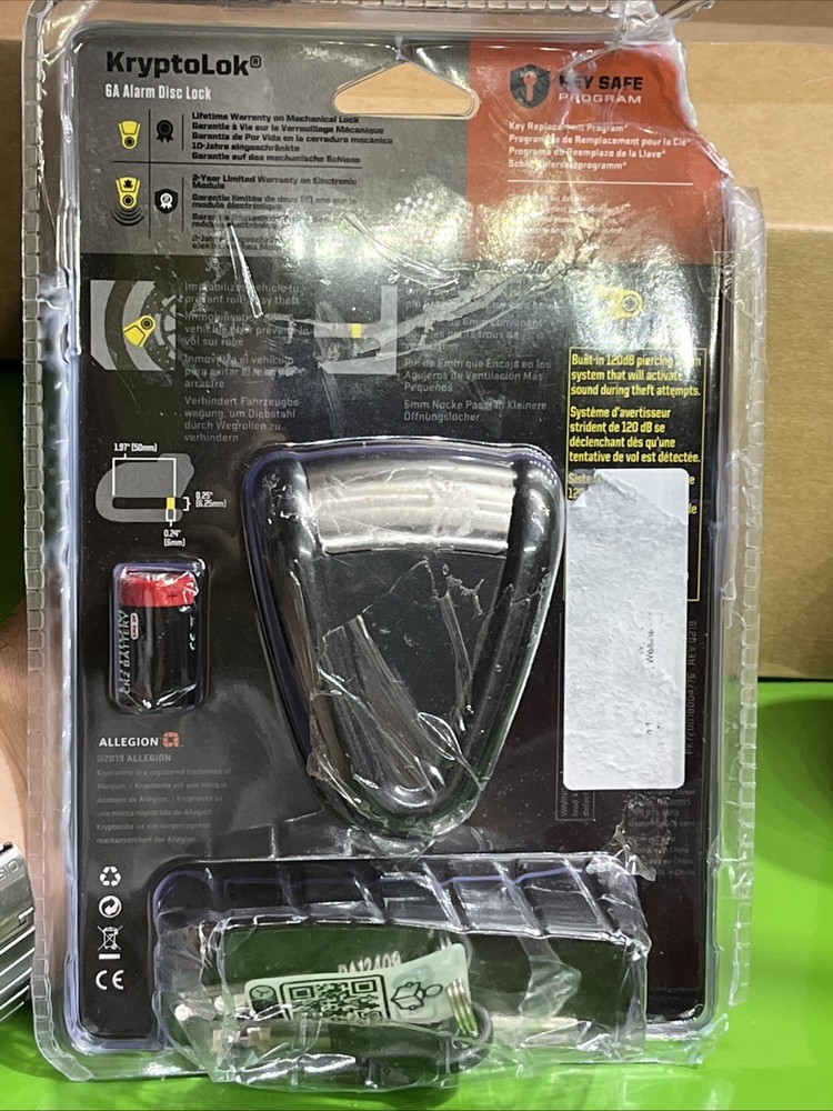 Kryptonite 004776 KryptoLok 6A Alarm Disc Lock 120 dB Alarm