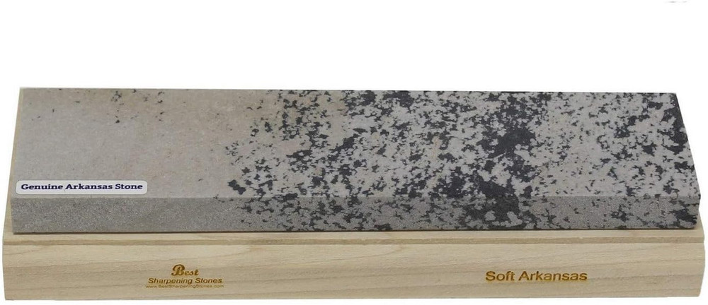 Arkansas Sharpening Stone Set - Wood Mounted 8"