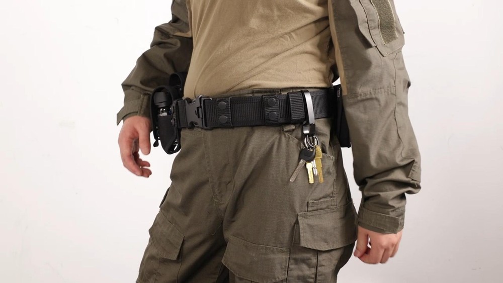 Durable 2" Nylon Duty Belt with Hook & Loop Inner, Key Holder, Belt Keepers