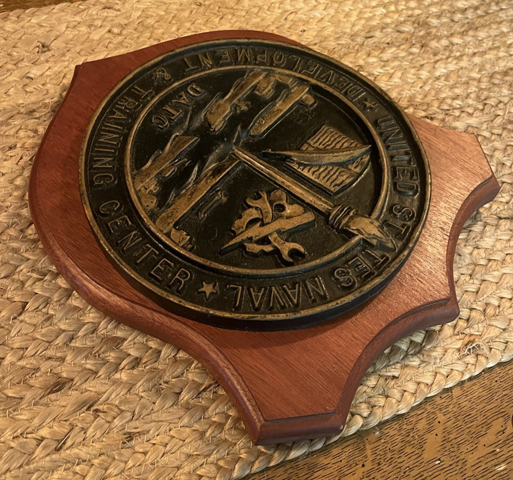 RARE & Historical Naval Plaque US Navy DATC Command Plaque - Solid Brass Shield