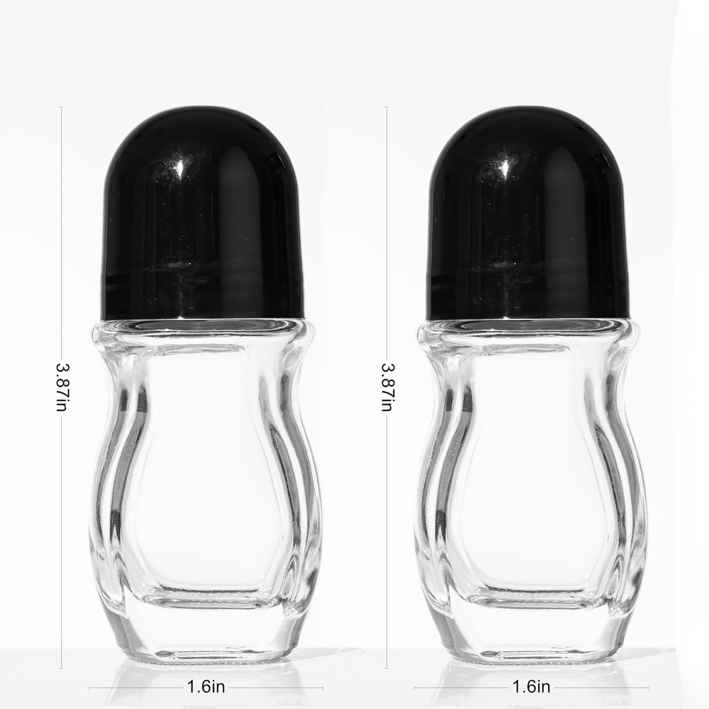2 Pcs 30ml Glass Roll On Bottles Empty Refillable Rollerball for Essential Oils