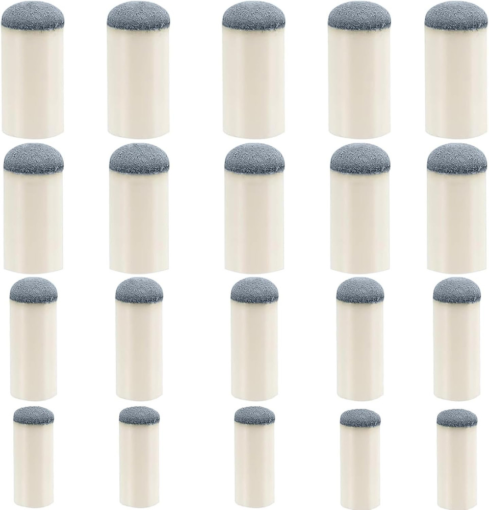 20Pcs Slip on Pool Cue Tips, 4 Sizes Pool Queue Stick Tips Replacement Kit, B...