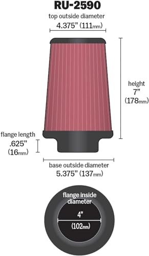 High-Flow Original Lifetime Universal Clamp-On Air Filter: High Performance,