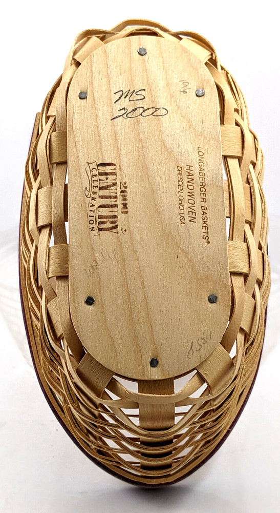 Longaberger Basket Century Celebration Oval Handled Plastic Liner 2000