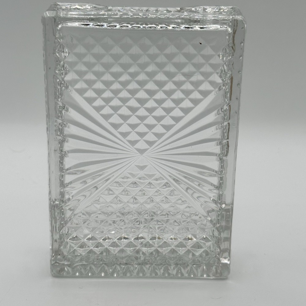 VTG Crystal Rectangular Cigar/Cigarette Box/Ashtray/Dish Hollywood Regency