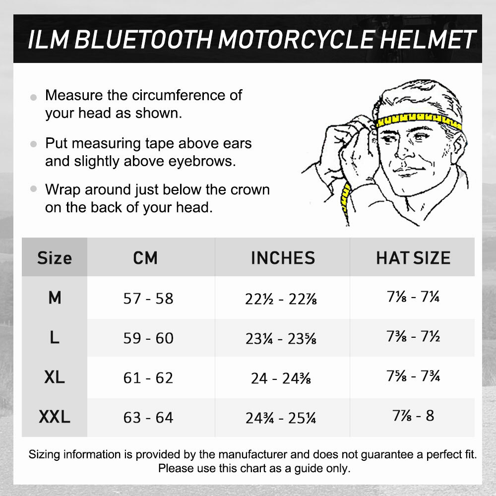 ILM Bluetooth Motorcycle Helmet Flip up Modular Dual Visor Intercom FM DOT 902BT