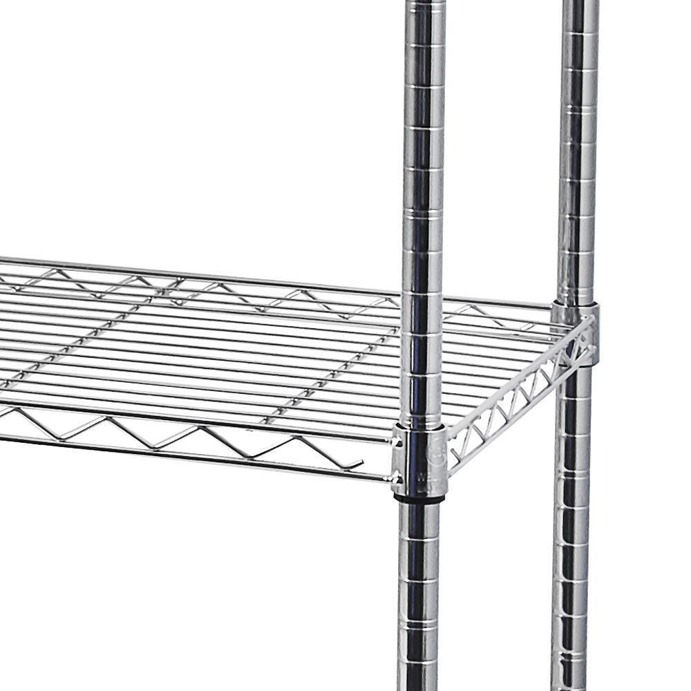 5 Tier Wire Rolling Shelving Unit on Wheels Adjustable Storage Rolling Wire Rack