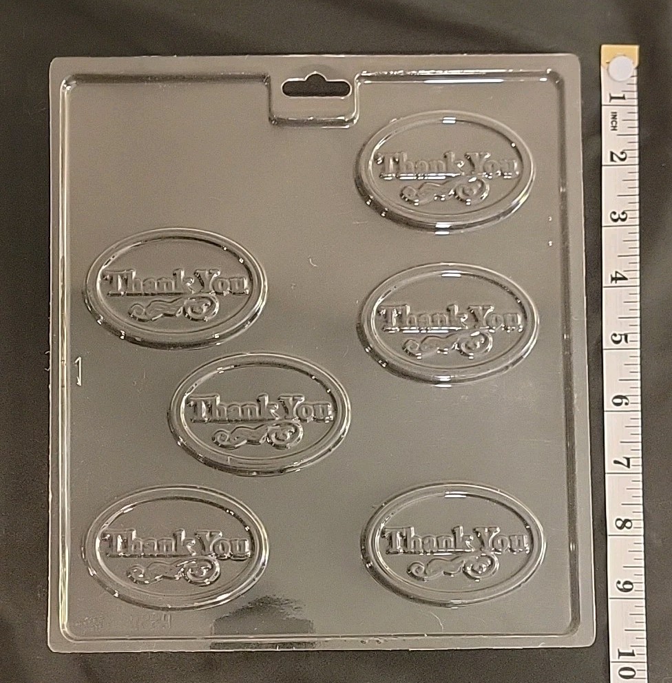 Oval Thank You Scroll Chocolate Candy Pieces Mold