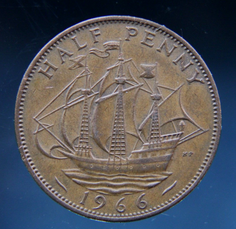 Great Britain, Half Penny, 1966 bronze coin