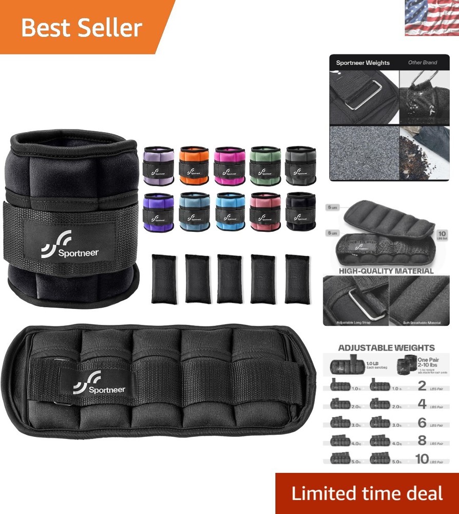 Comfort Fit Adjustable Ankle Weights 1-10 lbs for Enhanced Training Flexibility