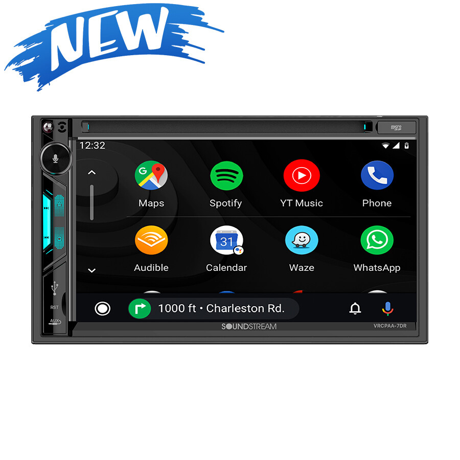 SOUNDSTREAM DOUBLE DIN 7" DVD CD BLUETOOTH APPLE CARPLAY ANDROID AUTO VRCPAA-7DR