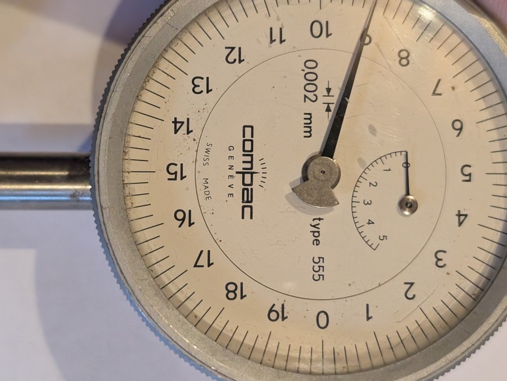 *Untested* Compac Geneve Type 555 Precision Dial Indicator 0.002 mm Swiss Made