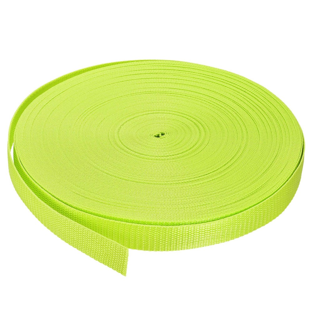 Lightweight Polypropylene Webbing Strap 1" 50 Yards Fluorescent Yellow Green