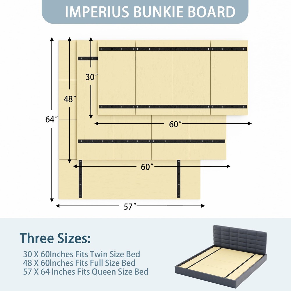 Imperius Heavy Duty Foldable Box Spring Bunkie Board Bed Support Slat