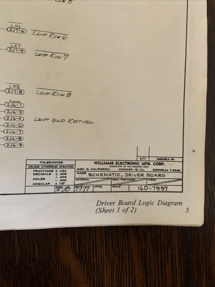 WILLIAMS STELLAR WARS PINBALL SERVICE SCHEMATICS PACKAGE..