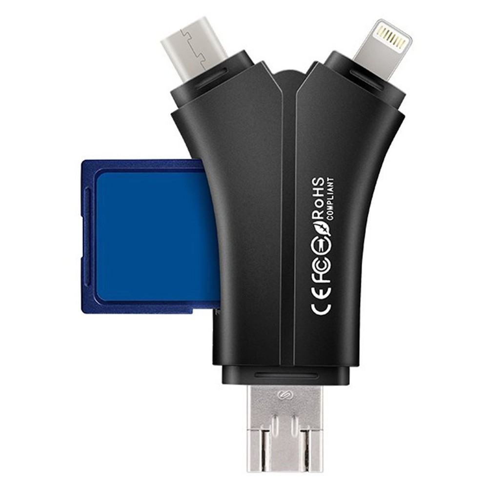 Portable SD Card Reader for iPhone Android USB-C Trail Camera Memory Card Adapte