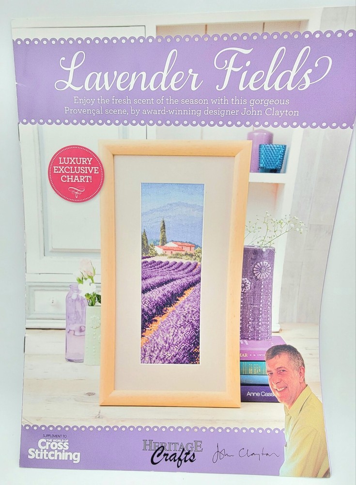 Heritage Craft LAVENDER FIELDS Cross Stitch Pattern Leaflet ONLY by John Clayton