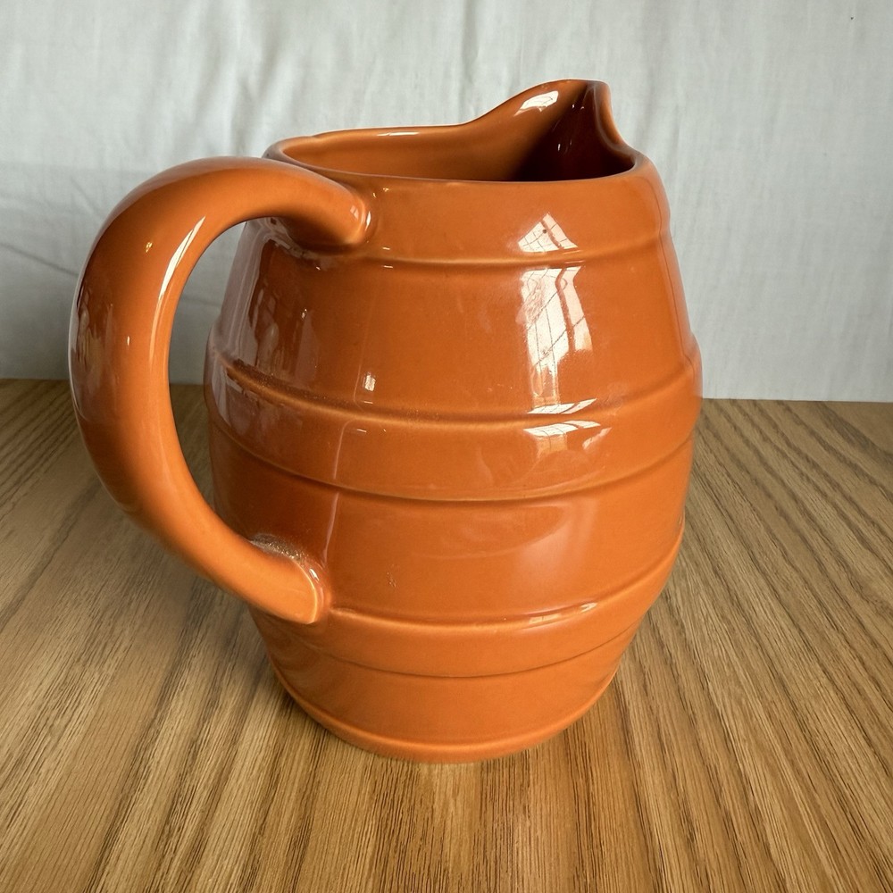 Stoneware Ceramic Pitcher With Handle 42 fl. oz. FTD Orange