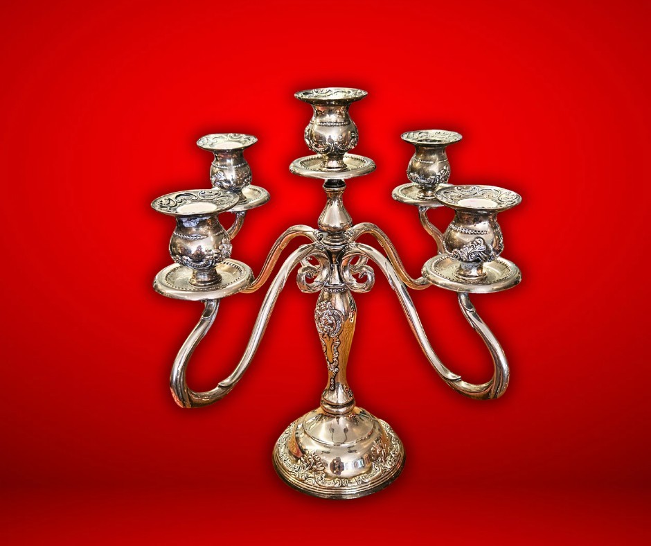 Silver Plated 5 Point Candleabra (#620)