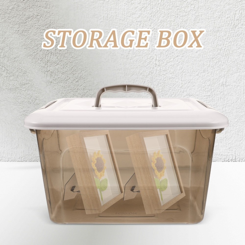 Storage Containers with Lids Handle Compartment Box Small Trunk Organizer