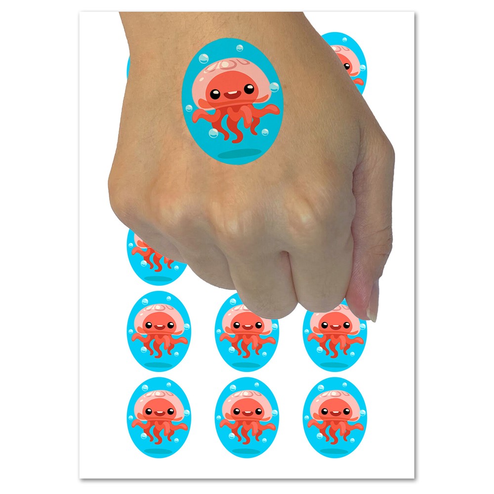 Adorable Floating Jellyfish Bubbles Temporary Tattoo Water Resistant Set