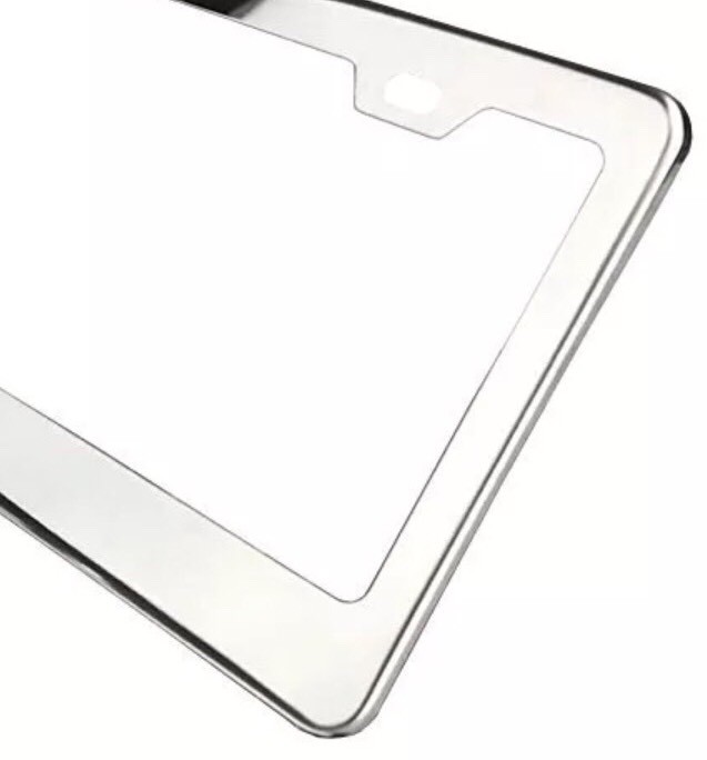 Personalized Engraved License Plate Tag Frame Text Letter Holder Chrome Custom