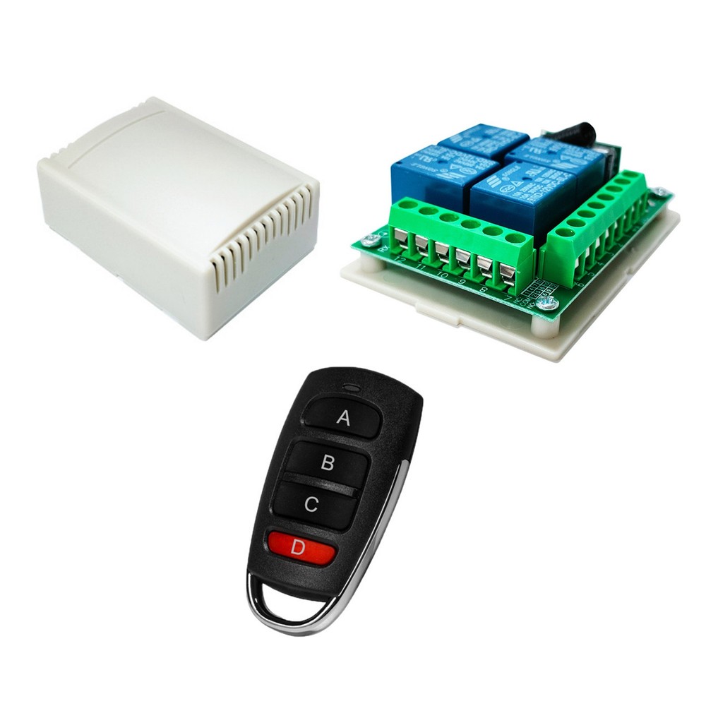 New QIACHIP 4CH Channel Relay Switch Transmitter+Receiver Remote Control
