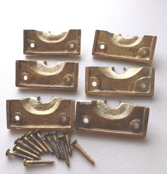 6 x Sash Solid Brass Window Catches with Screws