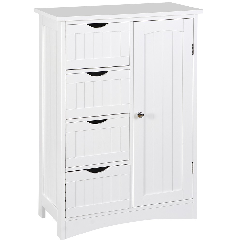 Bathroom Storage Cabinet Freestanding Floor Storage Cupboard Adjustable Shelf
