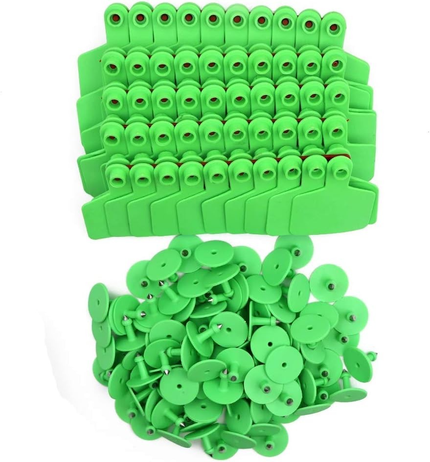 Efficient Livestock Tracking with 100 Green Ear Tags - Easy Installation