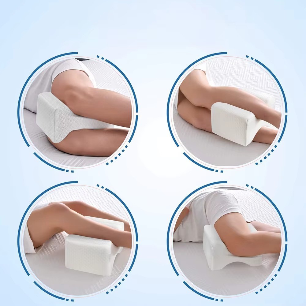 Knee Leg Pillow For Sleeping Cushion Support Between Legs Rest Memory Foam white