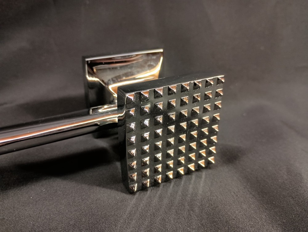 Gorilla Grip Comfort Handle Chrome Meat Tenderizer 10 Inch EUC